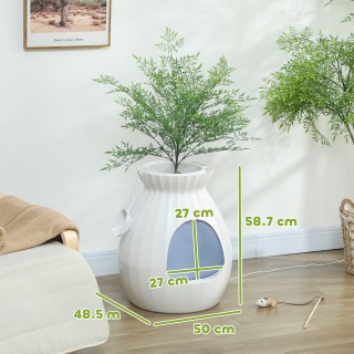 PawHut Λεκάνη για Γάτες Αντιοσμητική σε σχήμα Βάζου με Φτυαράκι, απ...