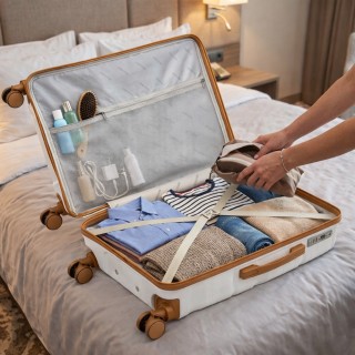 PROVITERA Σετ 4 Βαλίτσες Σκληρού Κελύφους από Πολυπροπυλένιο σε Λευ...