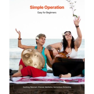 VEVOR Χειροποίητο Τύμπανο 56 εκ., 9 Νότες, 432Hz, Δ Ελάσσων, με Μαλ...