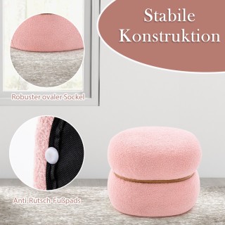 Costway Πολυλειτουργικό Σκαμπό με Ροζ Ύφασμα και Ξύλινη Λεπτομέρει... Costway Πολυλειτουργικό Σκαμπό με Ροζ Ύφασμα και Ξύλινη Λεπτομέρει...