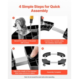 VEVOR Ρυθμιζόμενο Στρογγυλό Καρότσι Απορριμμάτων με Ρόδες LJTTCKDJS... VEVOR Ρυθμιζόμενο Στρογγυλό Καρότσι Απορριμμάτων με Ρόδες LJTTCKDJS...