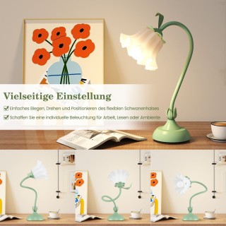 Costway Πράσινη Vintage Επιτραπέζια Λάμπα με Ρυθμιζόμενο Στέλεχος &...