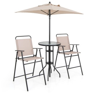 Costway Ολοκληρωμένο Σετ Επίπλων Βεράντας με Τετράγωνη Ομπρέλα και... Costway Ολοκληρωμένο Σετ Επίπλων Βεράντας με Τετράγωνη Ομπρέλα και...