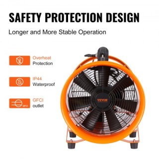 Φορητός Ανεμιστήρας VEVOR 254mm με Σωλήνα 10m, 300W, 1720CFM  SSG23...