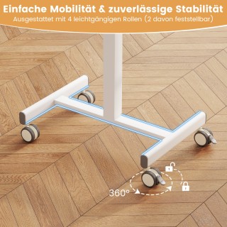 Κινητό Ρυθμιζόμενο Γραφείο με Ρόδες και Αέριο Φυσικό 65 x 48 x 74,5...