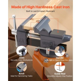 VEVOR Φορητή Μέγγενη 4.5, Με Περιστρεφόμενη Βάση 270°, Γρήγορη Απελ... VEVOR Φορητή Μέγγενη 4.5, Με Περιστρεφόμενη Βάση 270°, Γρήγορη Απελ...