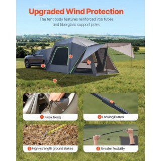 VEVOR Αδιάβροχη Σκηνή SUV με Τέντα για 5-8 Άτομα CZZPCHK1010F0ER65V0