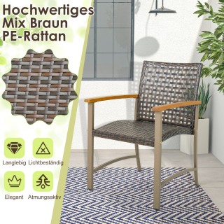 Costway Σετ 4 Καρεκλών Τραπεζαρίας Βεράντας από Ρατάν HW71250-4 Costway Σετ 4 Καρεκλών Τραπεζαρίας Βεράντας από Ρατάν HW71250-4