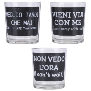 Galileo Σετ 3 Ποτηριών Νερού 270 ml από Γυαλί με Επιγραφή Sibilla 5...