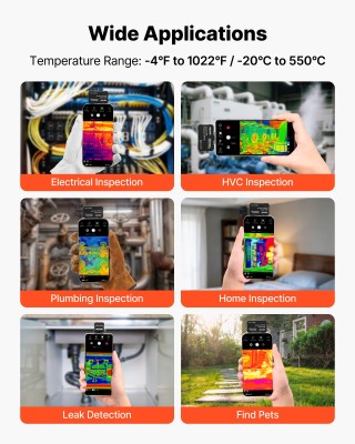 VEVOR Θερμική Κάμερα για Android & iOS, Ανάλυση IR 256 x 192, Υπερα... VEVOR Θερμική Κάμερα για Android & iOS, Ανάλυση IR 256 x 192, Υπερα...