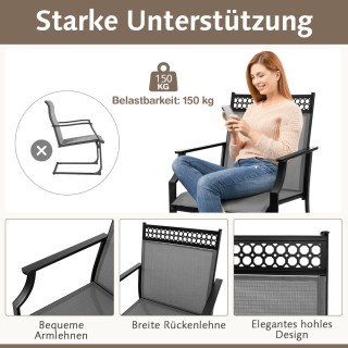 Costway Σετ 2 Καρεκλών Κήπου Γκρι με Μεταλλικό Σκελετό και Υφασμάτι... Costway Σετ 2 Καρεκλών Κήπου Γκρι με Μεταλλικό Σκελετό και Υφασμάτι...