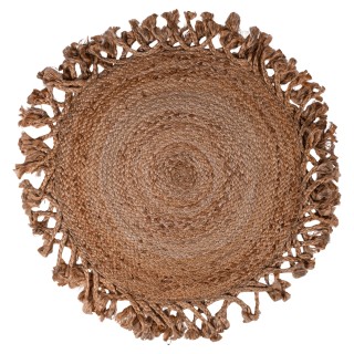 Villa DEste  Στρογγυλό υφαντό χαλί 90 cm από γιούτα με διακοσμητικέ...