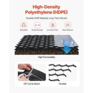 VEVOR Κυψελωτό Πλέγμα Εδάφους 2 Βάθος, 520x270 εκ. JDWG2INCH179URD1...