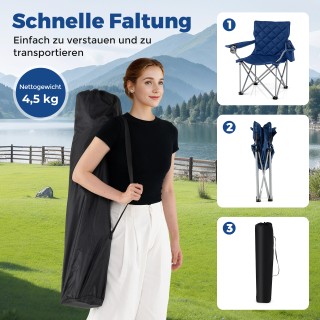 Costway Πτυσσόμενη Καρέκλα Camping με Θερμόσακο & Θήκη Ποτηριού, Αν...