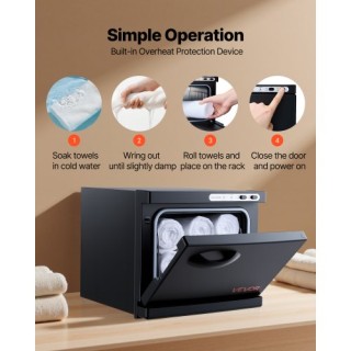 VEVOR Μαύρος Ζεστός Θερμαντήρας Πετσετών 8L με Κλιπ & Ανοξείδωτη Σχ...