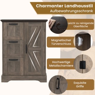 Costway Ξύλινος Επαρχιακός Μπουφές με Συρόμενη Πόρτα & 3 Συρτάρια, ... Costway Ξύλινος Επαρχιακός Μπουφές με Συρόμενη Πόρτα & 3 Συρτάρια, ...