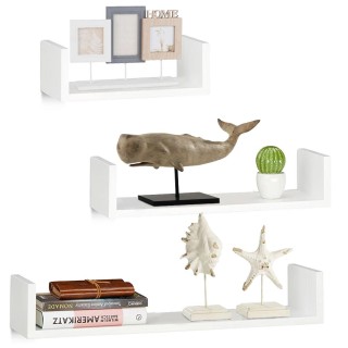 BAKAJI Σετ 3 Μοντέρνα Ράφια Τοίχου Σχεδιασμού με Άκρα Ράφι Ξύλινο ... BAKAJI Σετ 3 Μοντέρνα Ράφια Τοίχου Σχεδιασμού με Άκρα Ράφι Ξύλινο ...