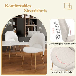 Costway  Σετ 2 Καρεκλών Τραπεζαρίας με Καμπύλη Πλάτη έως 150 kg 62 ...