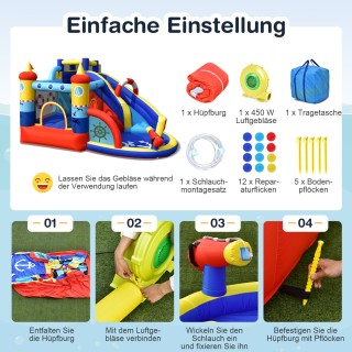 Costway Φουσκωτό Κάστρο Άλματος Πλοίο με Φυσητήρα 450W για Παιδιά σ... Costway Φουσκωτό Κάστρο Άλματος Πλοίο με Φυσητήρα 450W για Παιδιά σ...