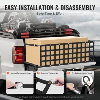 VEVOR  Δίχτυ Πορτμπαγκάζ Φορτηγού 60 x 18  WMWWMESH6018TTIAPV0