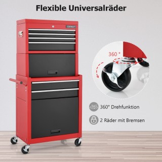 Costway Συνδυασμός Εργαλειοθήκης 2-σε-1 με Κινητές Ρόδες και Κλειδ... Costway Συνδυασμός Εργαλειοθήκης 2-σε-1 με Κινητές Ρόδες και Κλειδ...