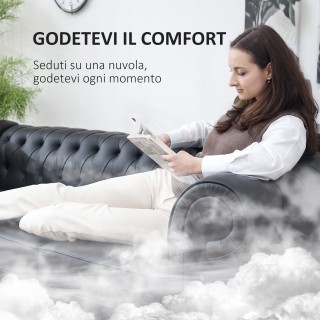 HOMCOM Τριθέσιος Καναπές Στυλ Chesterfield Καπιτονέ με Ενσωματωμένα...