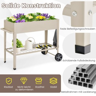 Costway Κινητό Μεταλλικό Υψωμένο Παρτέρι με Αποθήκευση σε Λευκό Χρώ... Costway Κινητό Μεταλλικό Υψωμένο Παρτέρι με Αποθήκευση σε Λευκό Χρώ...