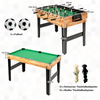 Costway Πολυλειτουργικό Τραπέζι 10-σε-1 με Ποδόσφαιρο, Χόκεϊ, Πινγκ...