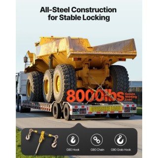 VEVOR Δεσμευτήρας Αλυσίδας με Καστάνια 5/16 ίντσες x 10 πόδια G80 γ... VEVOR Δεσμευτήρας Αλυσίδας με Καστάνια 5/16 ίντσες x 10 πόδια G80 γ...