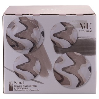 Villa DEste  Σετ πιάτων 18 τεμαχίων από πορσελάνη 6 θέσεων Sand 592...