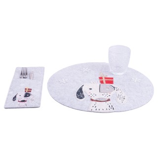 Villa dEste Home Σετ Σουπλά Θήκες Μαχαιροπήρουνα και Σουβέρ από Γκρ... Villa dEste Home Σετ Σουπλά Θήκες Μαχαιροπήρουνα και Σουβέρ από Γκρ...