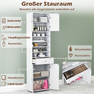 Costway Ντουλάπα Μπάνιου 180 εκ με Συρτάρι, Πόρτες & Ρυθμιζόμενα Ρά... Costway Ντουλάπα Μπάνιου 180 εκ με Συρτάρι, Πόρτες & Ρυθμιζόμενα Ρά...