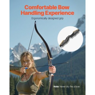 VEVOR Σετ Τόξου Αναψυχής 60in με Ξύλινο Τόξο και Βέλη 50 lbs FQGYS5...