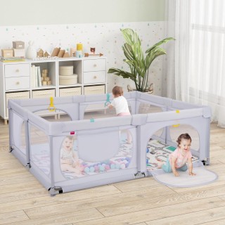 Costway Παιδικό πάρκο με στρώμα, 50 μπάλες παιχνιδιού, 4 κρίκους κ... Costway Παιδικό πάρκο με στρώμα, 50 μπάλες παιχνιδιού, 4 κρίκους κ...