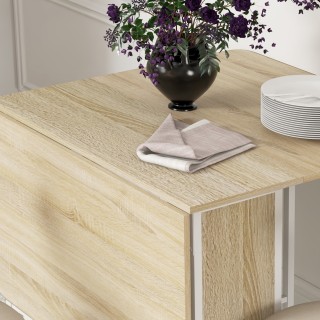 HOMCOM  Πτυσσόμενο Τραπέζι Φαγητού για 6 Άτομα με Ράφι, από Ξύλο κα...