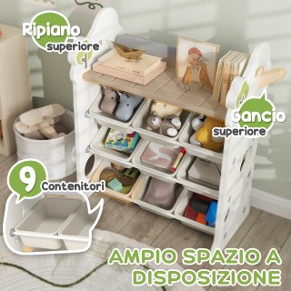 AIYAPLAY Ράφι Αποθήκευσης Παιχνιδιών 4 Επιπέδων με 9 Κάδους και Πλ... AIYAPLAY Ράφι Αποθήκευσης Παιχνιδιών 4 Επιπέδων με 9 Κάδους και Πλ...