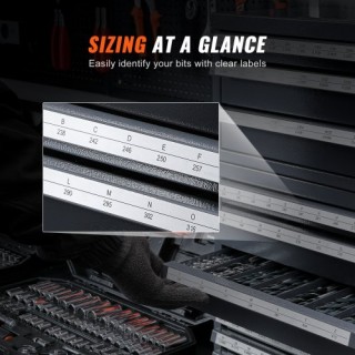 VEVOR Ντουλάπι Διάθεσης Τρυπανιών, 3 Συρτάρια για 1/16 έως 1/2 & Γρ...