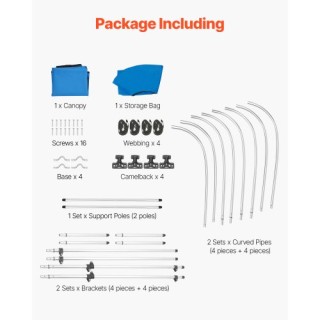VEVOR Τέντα Σκάφους 4 Αψίδων 96 x (79-84) x 54 Μπλε 4GCYZYP96798QNE...