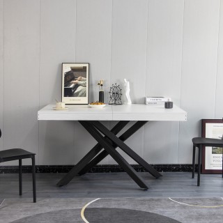 Shally Dogan Επεκτεινόμενο Τραπέζι Κουζίνας 90x140 - 220cm Λευκό Φ... Shally Dogan Επεκτεινόμενο Τραπέζι Κουζίνας 90x140 - 220cm Λευκό Φ...