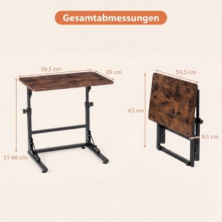 Costway Ρυθμιζόμενο σε ύψος πτυσσόμενο τραπεζάκι κρεβατιού σε σχήμα... Costway Ρυθμιζόμενο σε ύψος πτυσσόμενο τραπεζάκι κρεβατιού σε σχήμα...