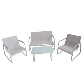 Galileo Σετ κήπου 4 θέσεων από ανθρακούχο ατσάλι με τραπεζάκι και γ... Galileo Σετ κήπου 4 θέσεων από ανθρακούχο ατσάλι με τραπεζάκι και γ...