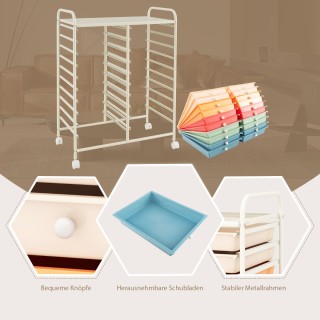 Costway Καρότσι Αποθήκευσης με 20 Συρτάρια, Μεταλλικό Πλαίσιο, 4 Ρό... Costway Καρότσι Αποθήκευσης με 20 Συρτάρια, Μεταλλικό Πλαίσιο, 4 Ρό...