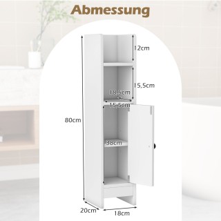 Costway  Λεπτή Τουαλέτα με 2 Ανοιχτά Τμήματα & 2 Αποσπώμενα Ράφια -...