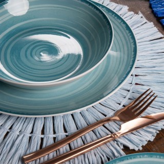 Villa DEste  Σετ 6τμχ Ρηχό πιάτο από πορσελάνη 27cm Baita Acqua 592...