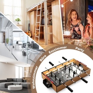 Costway Επιτραπέζιο Ποδοσφαιράκι με 2 Μπάλες & LED Φωτισμό από Ξύλο...