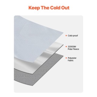 VEVOR  Φορέσιμο Κουβέρτα Κάμπινγκ 79x59 Ελαφρύ Γκρι Στάδιο  LYTJZKK...