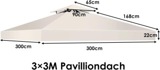 Costway  Αντικαταστάσιμο Κάλυμμα Κιόσκι Βεράντας 300x300 εκ. - Αδιά...