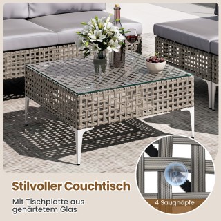 Costway  Σετ Επίπλων Μπαλκονιού από Ρατάν με Μαξιλάρια Καθίσματος &...