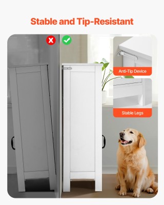 VEVOR Λευκό Ξύλινο Ντουλάπι Μπάνιου με Ρυθμιζόμενο Ράφι και 2 Πόρτε...