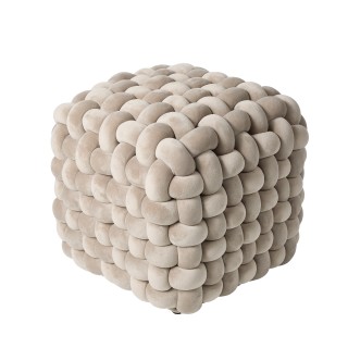 DAS HOME Διακοσμητικό Πουφ 43x43x40 σε Μπεζ απόχρωση  533743432274